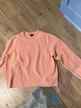 J. Crew Coral Ribbed Crewneck Sweater